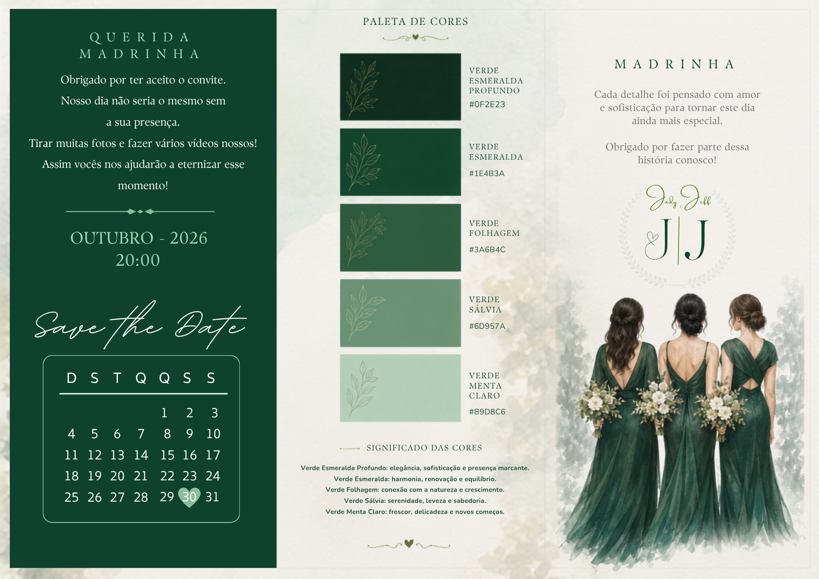 Verso do manual das madrinhas